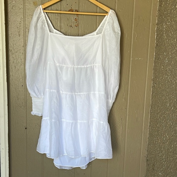 Alice + Olivia Rowen tiered tie back cotton/silk blend dress - Picture 3 of 12